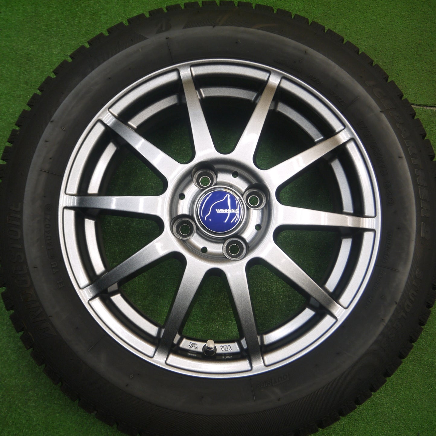 [送料無料] バリ溝！21年！キレイ！9.5分★スタッドレス 175/65R15 ブリヂストン アイスパートナー2 WINNERS ウィナーズ 15インチ PCD100/4H★4112606Hス