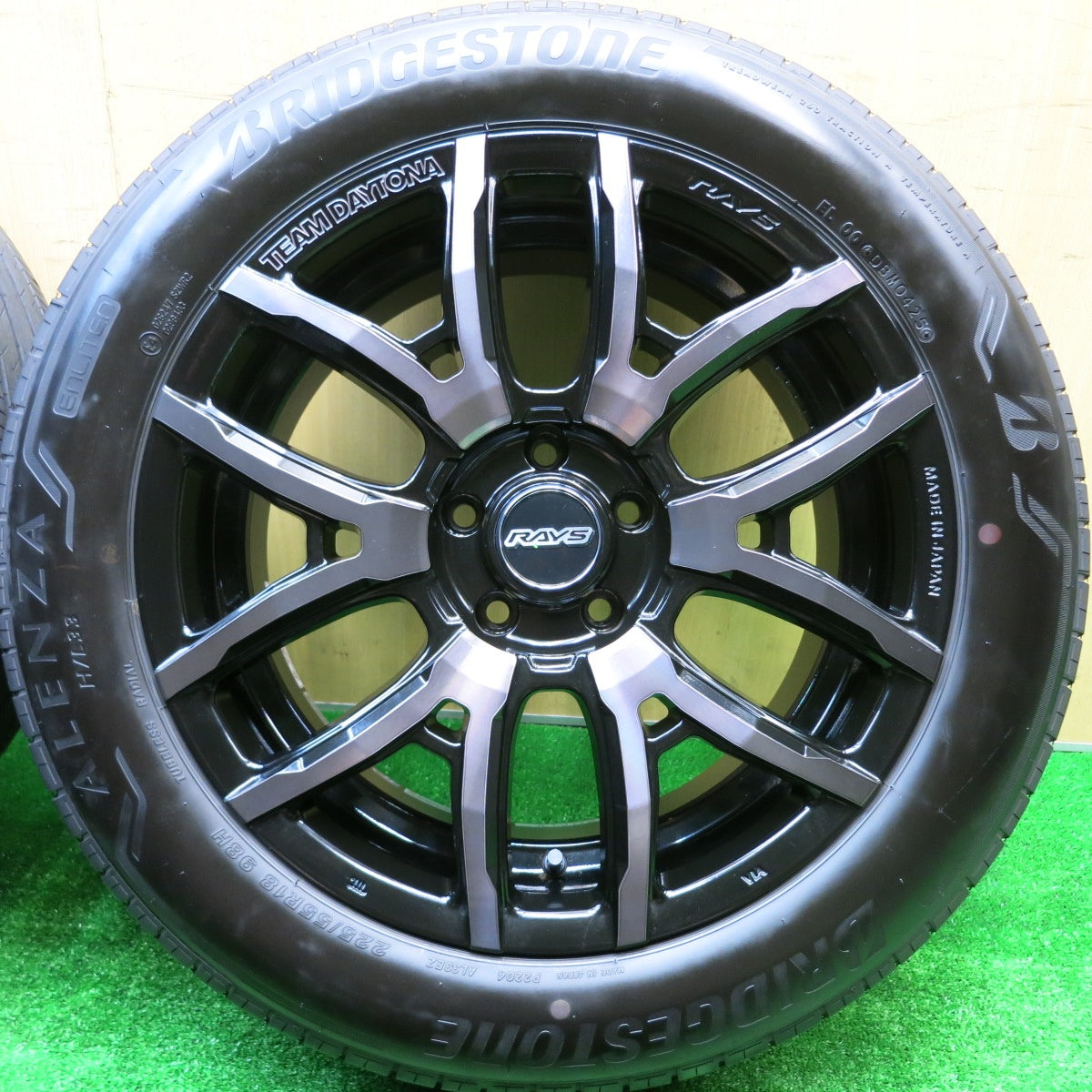 バリ溝！25年！キレイ！9.5分★RAYS TEAM DAYTONA F6 DRIVE 225/55R18 ブリヂストン アレンザ H/L 33 レイズ チーム デイトナ ドライブ 18インチ PCD114.3/5H★5101203HAノ