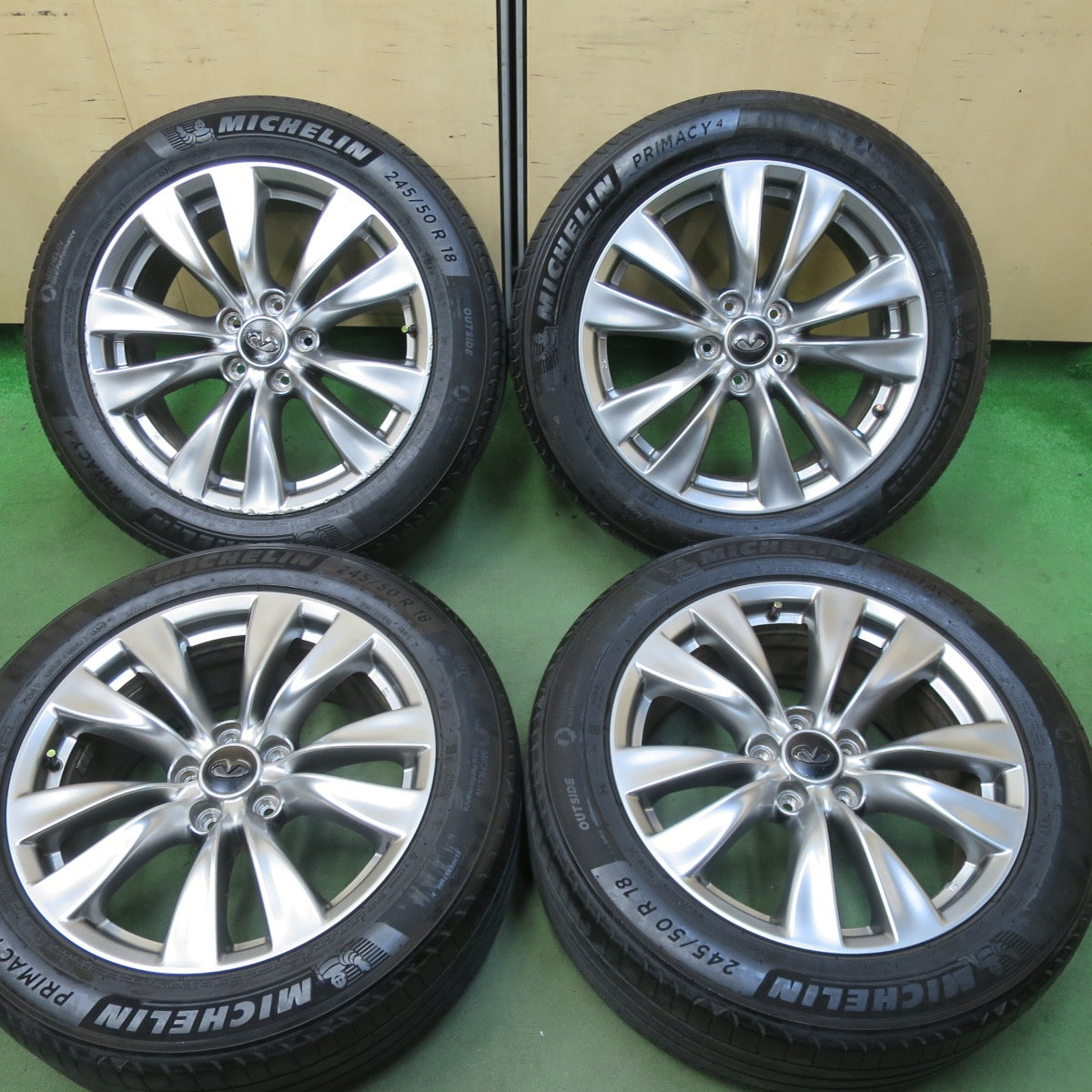 4本価格！21年★日産 Y51 フーガ 純正 245/50R18 スタッドレス ミシュラン プライマシー4 インフィニティ 18インチ PCD114.3/5H★5111303TTノ