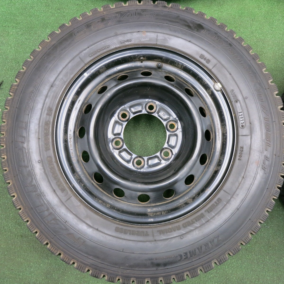 *送料無料* バリ溝！9分★ハイエース等 195/80R15 スタッドレス ファルケン SI743 スチール ホイール 15インチ PCD139.7/6H★4050802HAス