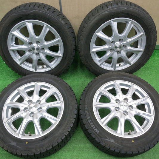 [送料無料] バリ溝！23年！キレイ！9.5分以上★シエンタ等 185/60R15 スタッドレス ダンロップ ウインターマックス WM02 DUFACT デュファクト 15インチ PCD100/5H★4111508NJス
