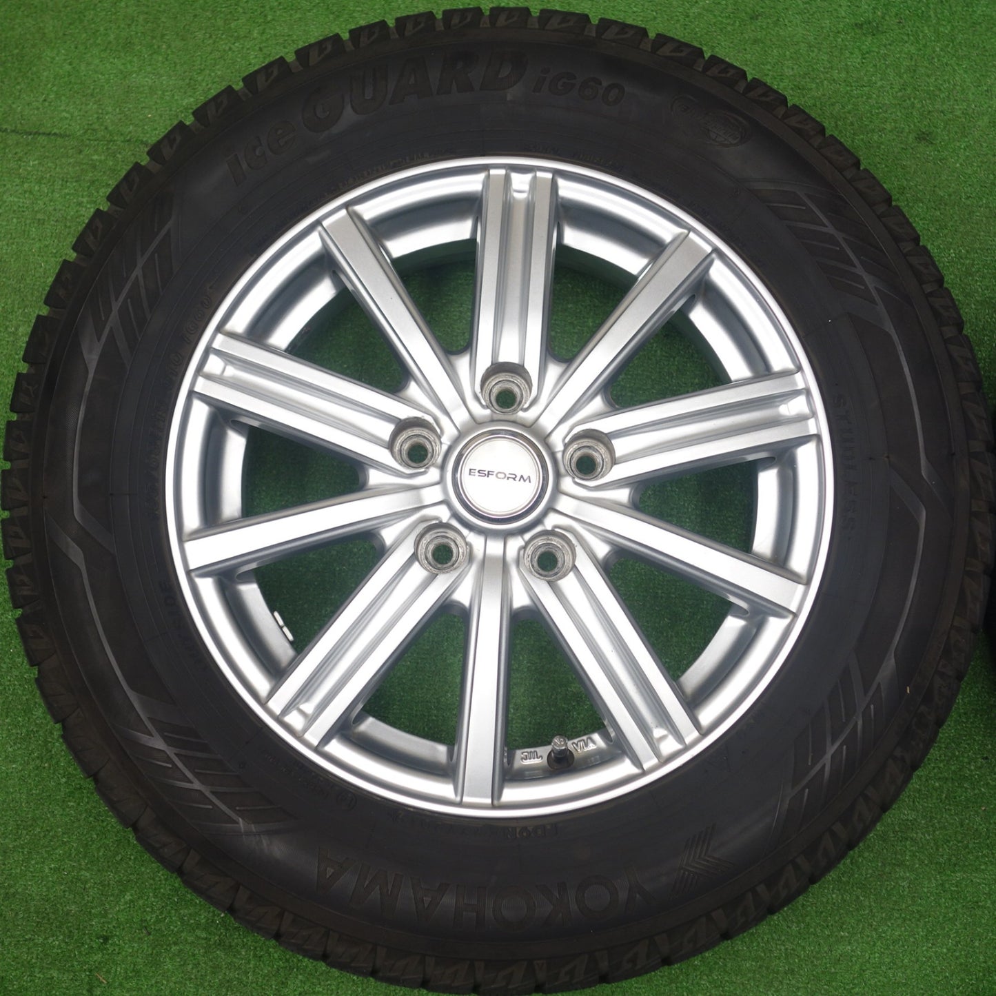 バリ溝！9分★スタッドレス 195/65R15 ヨコハマ アイスガード iG60 ESFORM 社外 アルミ 15インチ PCD114.3/5H★6021503KTス