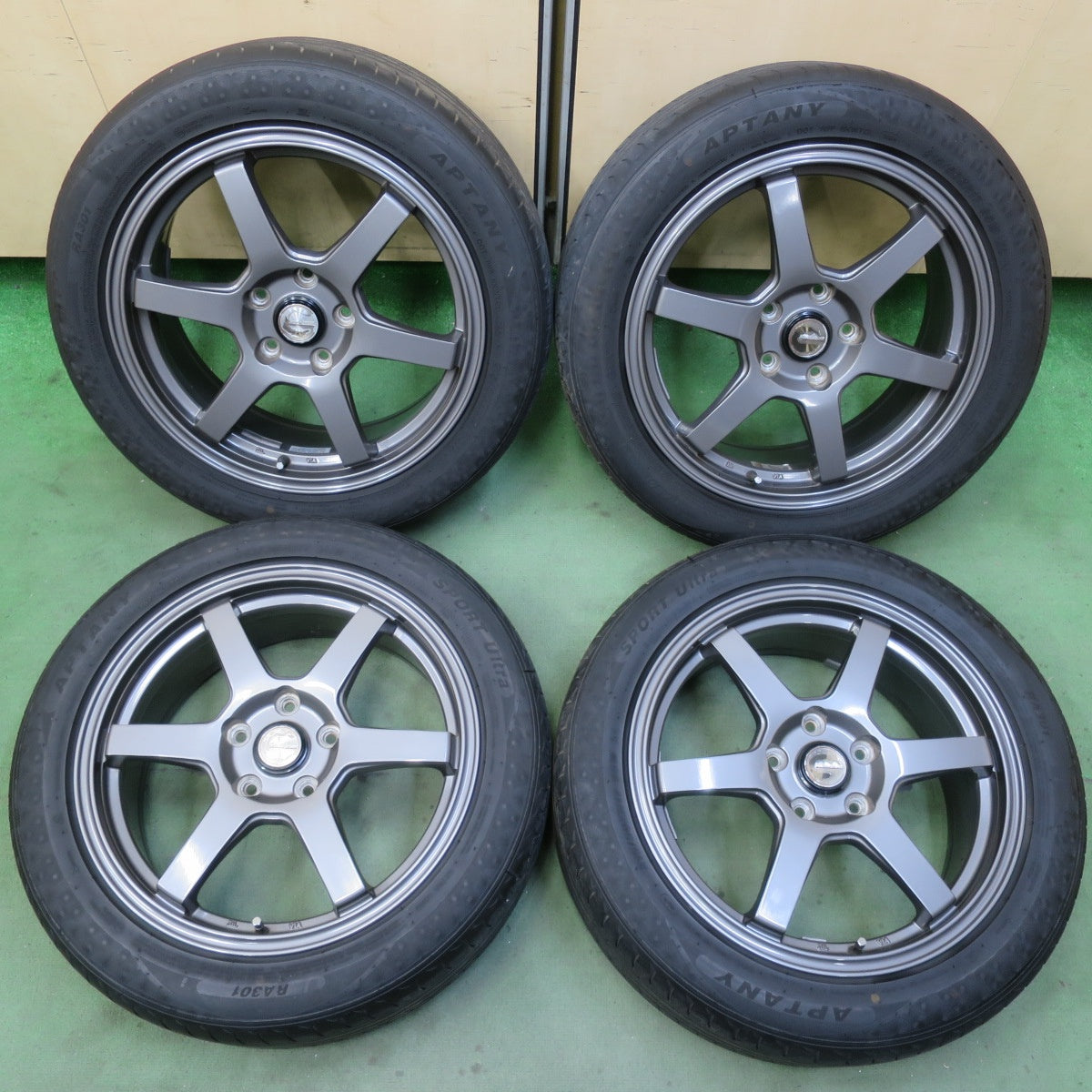 キレイ！24年◎215/50R17 アプタニー SPORT Ultra RA301 J-TECH SPORT Jテック スポーツ 17インチ PCD114.3/5H◎6091505IMノ