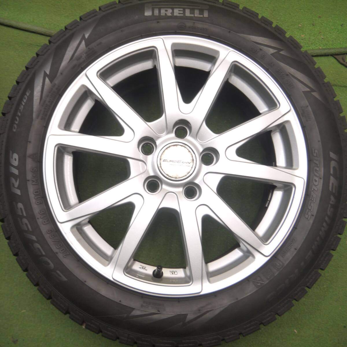4本★ワーゲン等 EUROBAHN SPORTECHNIC 205/55R16 スタッドレス ピレリ アイスアシンメトリコ PCD112/5H★4061804Hス