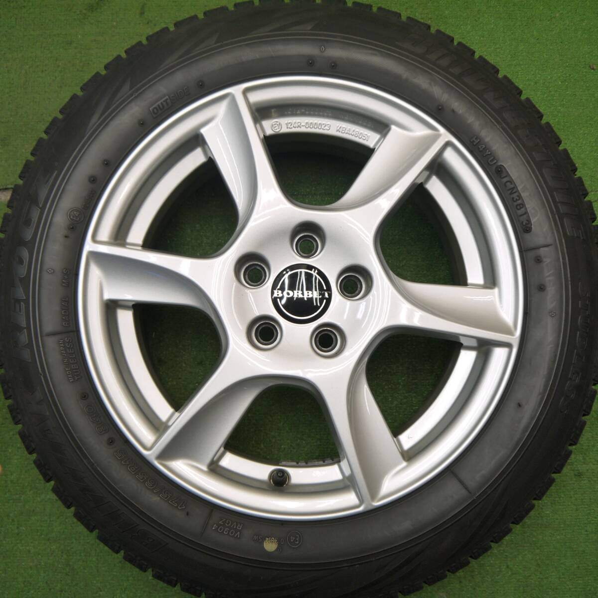 4本価格★ワーゲン等 BORBET 175/65R15 スタッドレス ブリヂストン ブリザック REVO GZ ボルベット PCD100/5H★5031706Hス