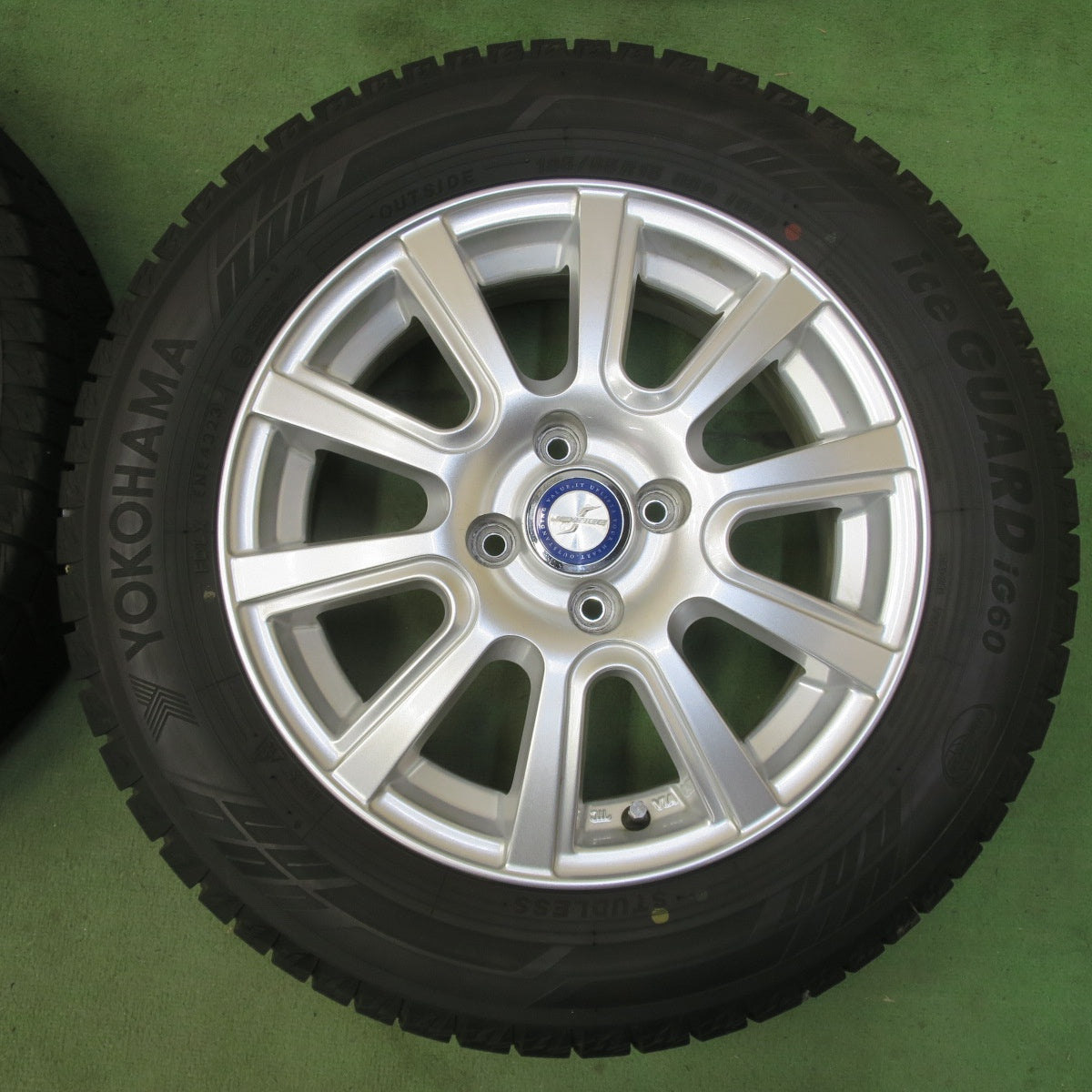 バリ溝！23年！キレイ！9分★スタッドレス 185/65R15 ヨコハマ アイスガード iG60 JENEIGE 社外 アルミ 15インチ PCD100/4H★6041402イス