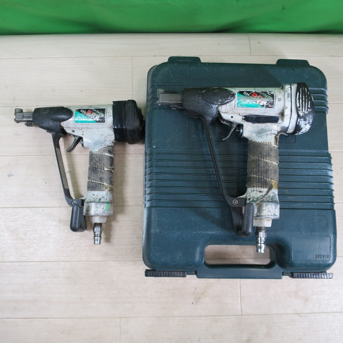 2点セット☆日立 90mm ばら釘打機 NH90A HITACHI エア工具 大工道具 ジャンク☆