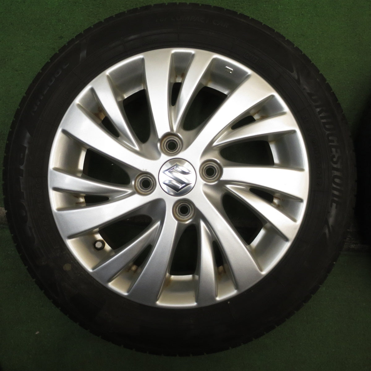 バリ溝！21年！キレイ！8.5分★スズキ スペーシア 純正 155/65R14 ブリヂストン エコピア NH200C 14インチ PCD100/4H★5072905NJノ