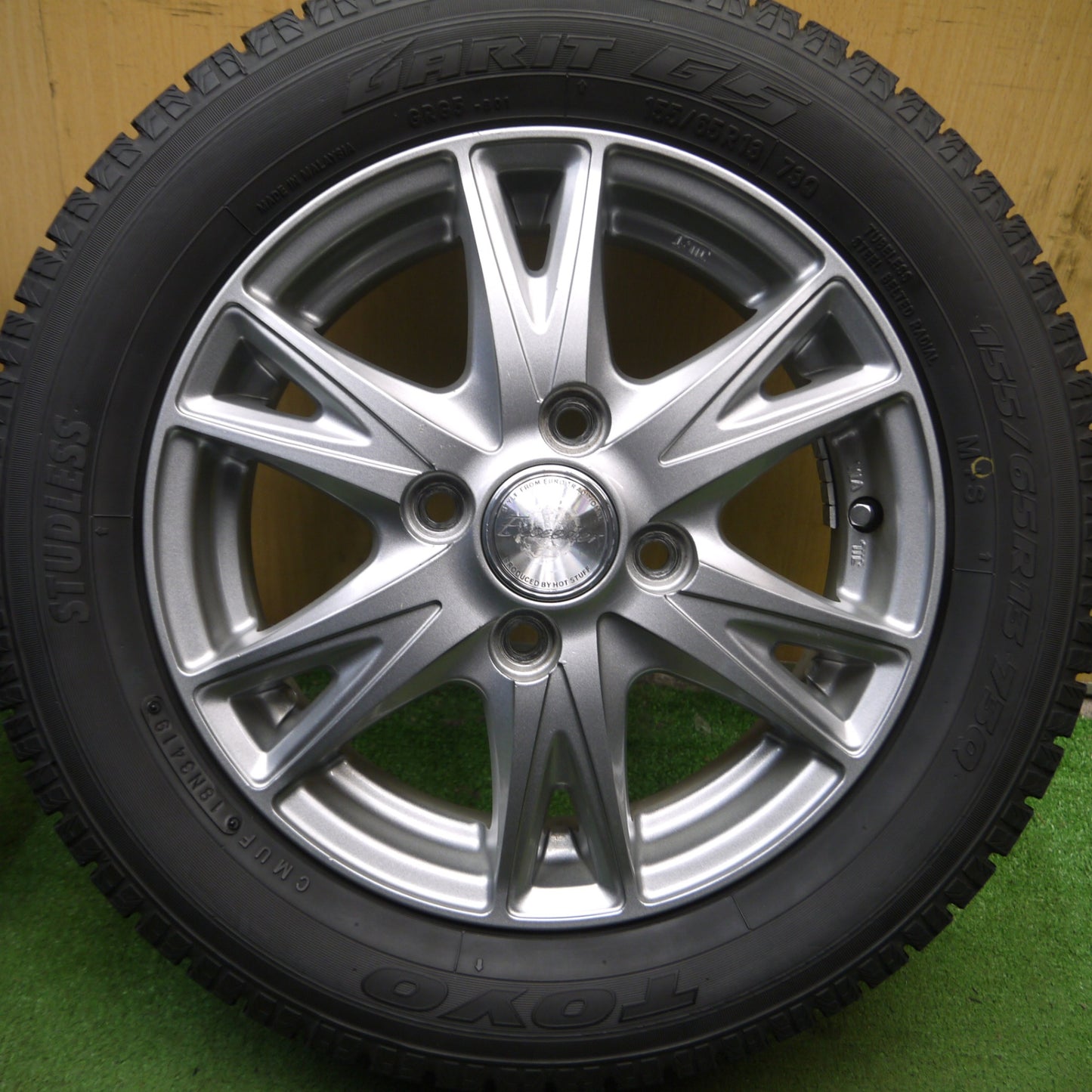 *送料無料* バリ溝！9分★スタッドレス 155/65R13 トーヨー ガリット G5 Exceeder エクシーダー 13インチ PCD100/4H★4060705Hス
