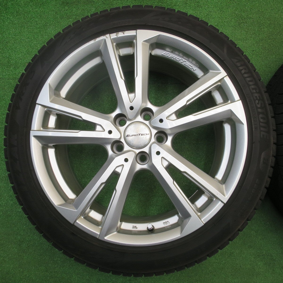 バリ溝！21年！9分★ボルボ V90 XC90 等 EUROTECH GAYA SOLI 225/45R18 スタッドレス ブリヂストン ブリザック VRX3 ユーロテック ガヤ ソリ PCD108/5H★5111201NJス