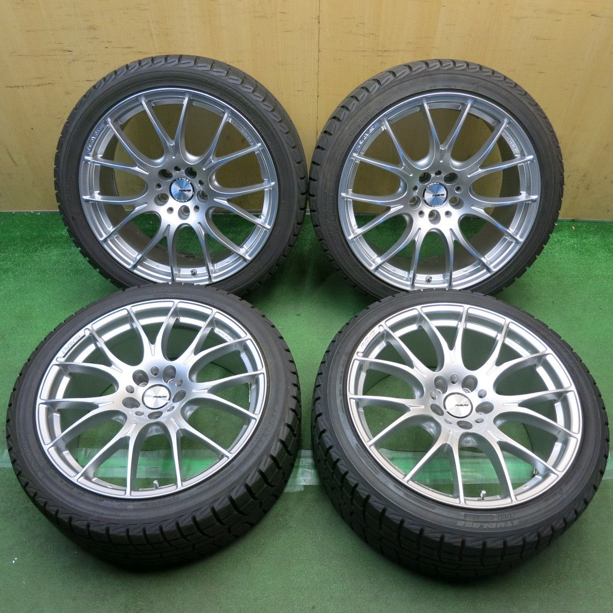 バリ溝！9.5分◎BMW 等 RAYS HOMURA 2X7 245/40R19 スタッドレス ヨコハマ アイスガード iG30 レイズ ホムラ 2×7 19インチ PCD120/5H◎6101103HAス