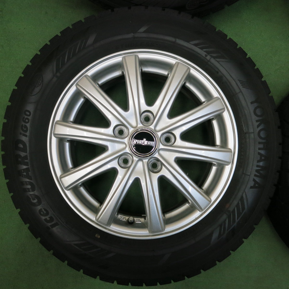 [送料無料] バリ溝！21年！キレイ！9.5分★スタッドレス 195/65R15 ヨコハマ アイスガード iG60 SPORT RUOTA 15インチ PCD114.3/5H★4111212SYス