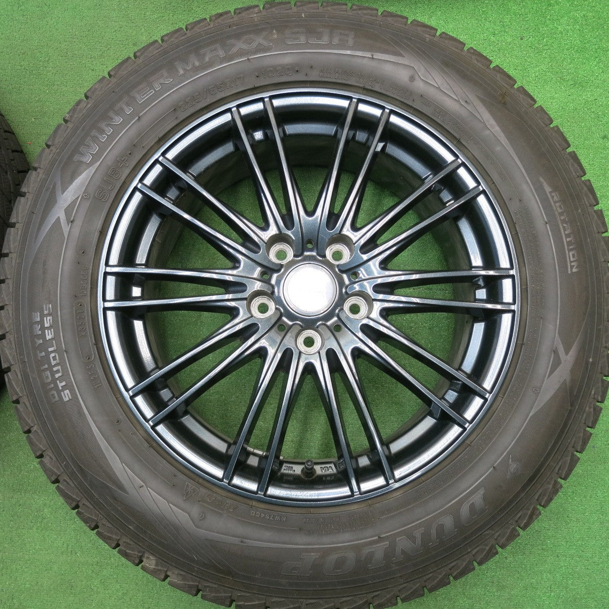 バリ溝！21年！9.5分★スタッドレス 225/65R17 ダンロップ ウインターマックス SJ8 SJ8+ VELVA AGUDO ヴェルヴァ 17インチ PCD114.3/5H★5051104HAス