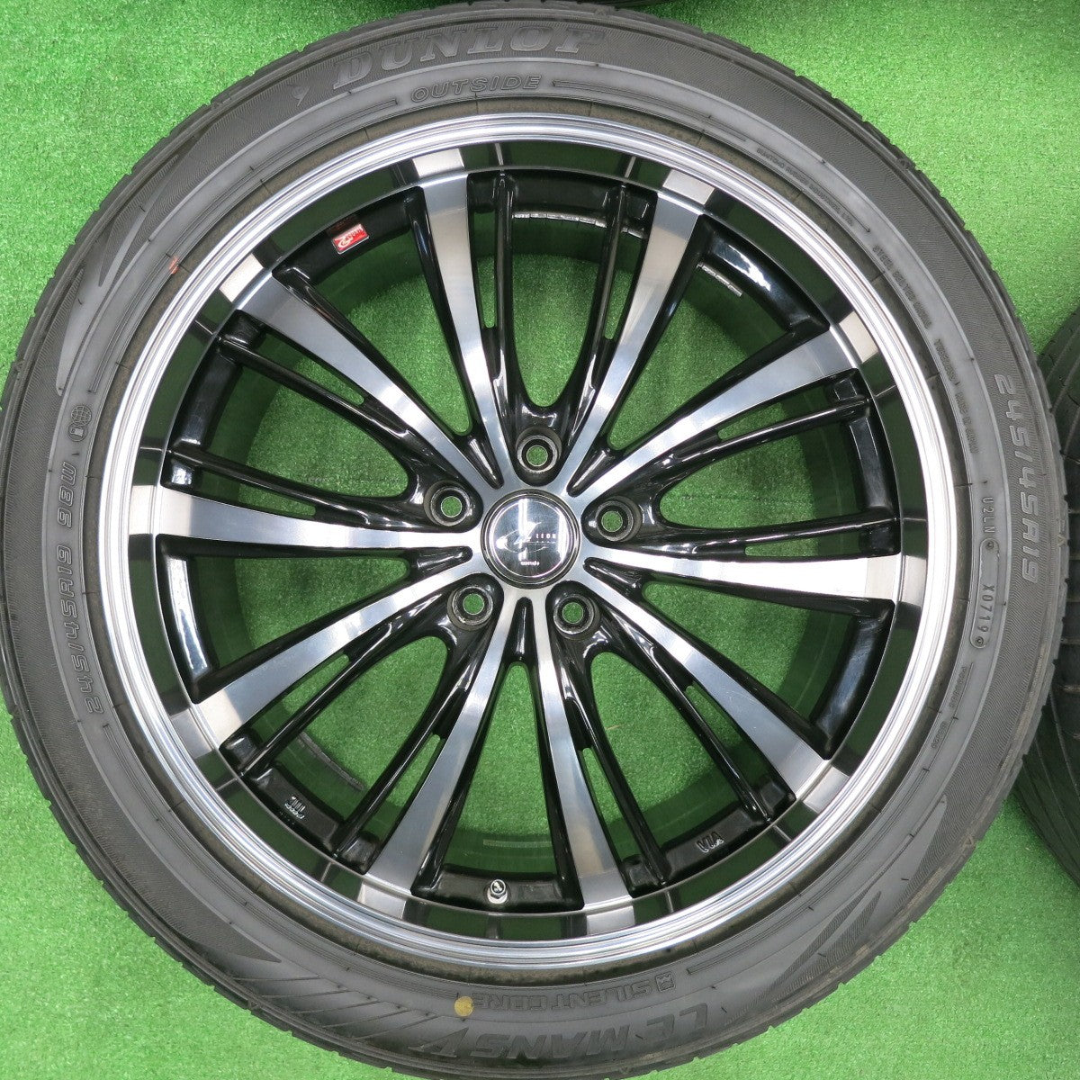[送料無料] バリ溝！キレイ！9.5分★LEONIS EX 245/45R19 ダンロップ LE MANS V レオニス 19インチ ルマン5 PCD114.3/5H★4112502TNノ