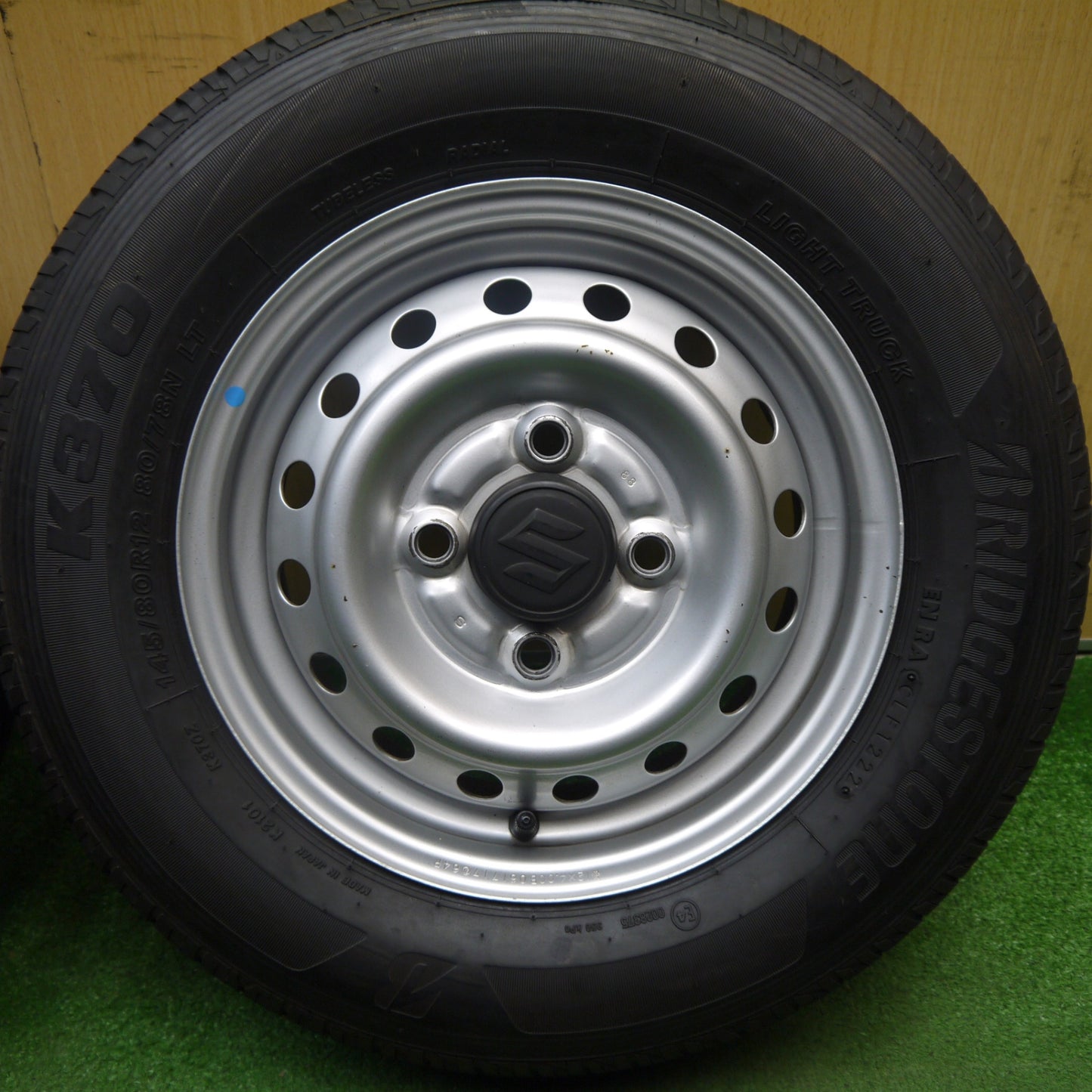 キレイ！22年★スズキ エブリイ 純正 スチール 145/80R12 80/78N ブリヂストン K370 12インチ エブリィ エブリー PCD100/4H★6041004Hノ