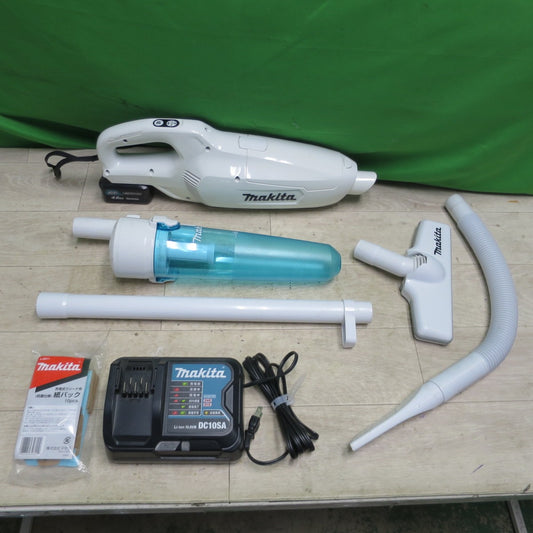 [送料無料] キレイ!付属品付き☆マキタ 充電式 コードレス ハンディ クリーナー 掃除機 CL107FD サイクロン アタッチメント 充電器 バッテリー 紙パック 付き 電動 工具☆