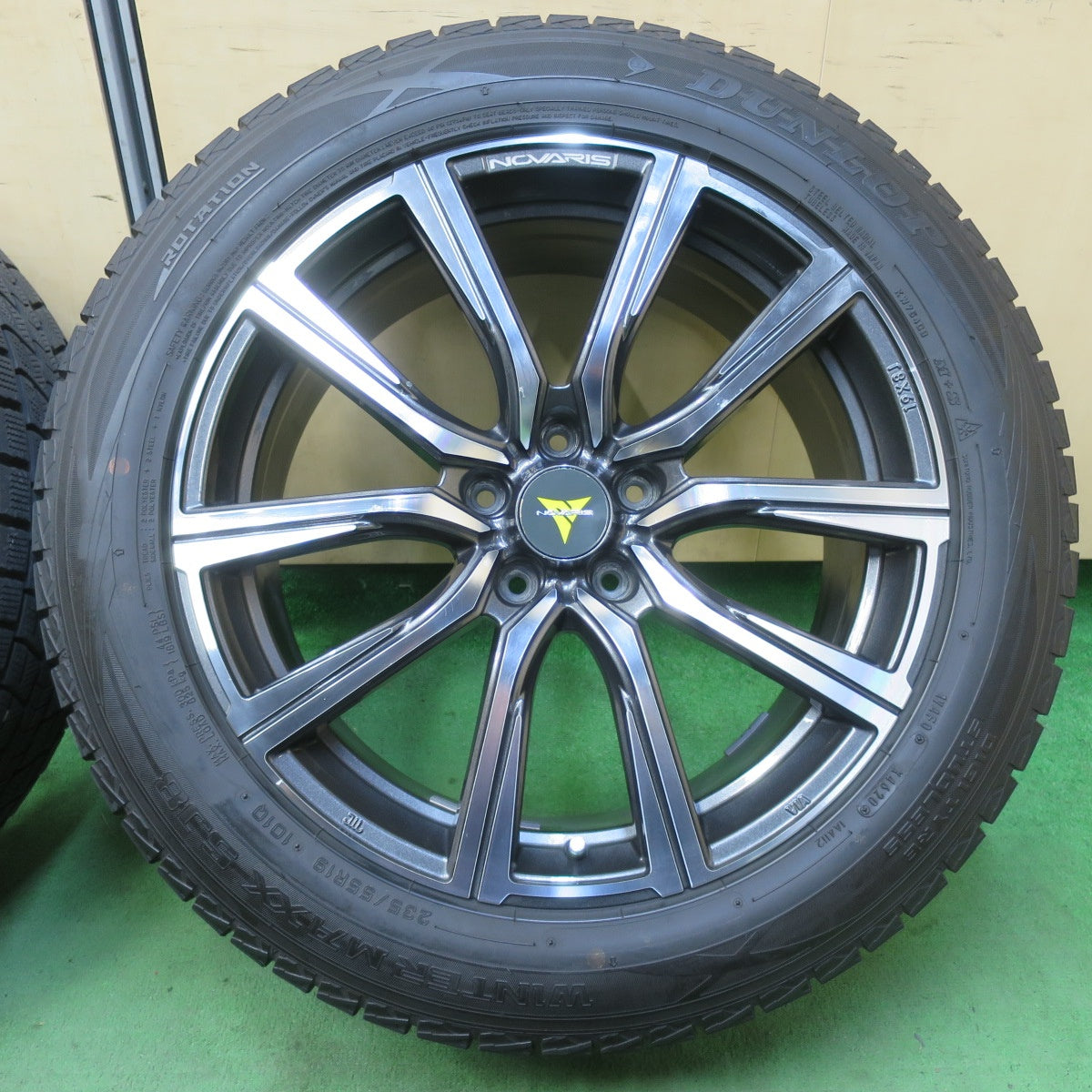 バリ溝！9.5分★スタッドレス 235/55R19 ダンロップ ウインターマックス SJ8 NOVARIS BEONDE PR ノヴァリス ビオンド 19インチ PCD114.3/5H★5051009イス
