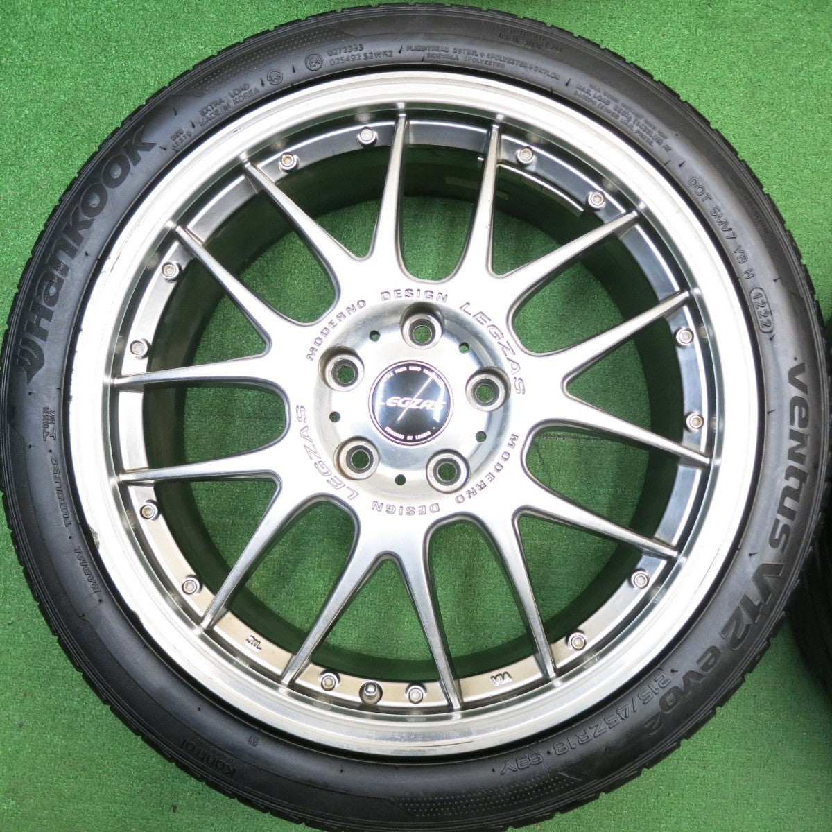4本価格！22年★LEGZAS MODERNO DESIGN Stich 215/45R18 ハンコック VENTUS V12 evo2 シュティッヒ レグザス 18インチ PCD114.3/5H★5122507HAノ