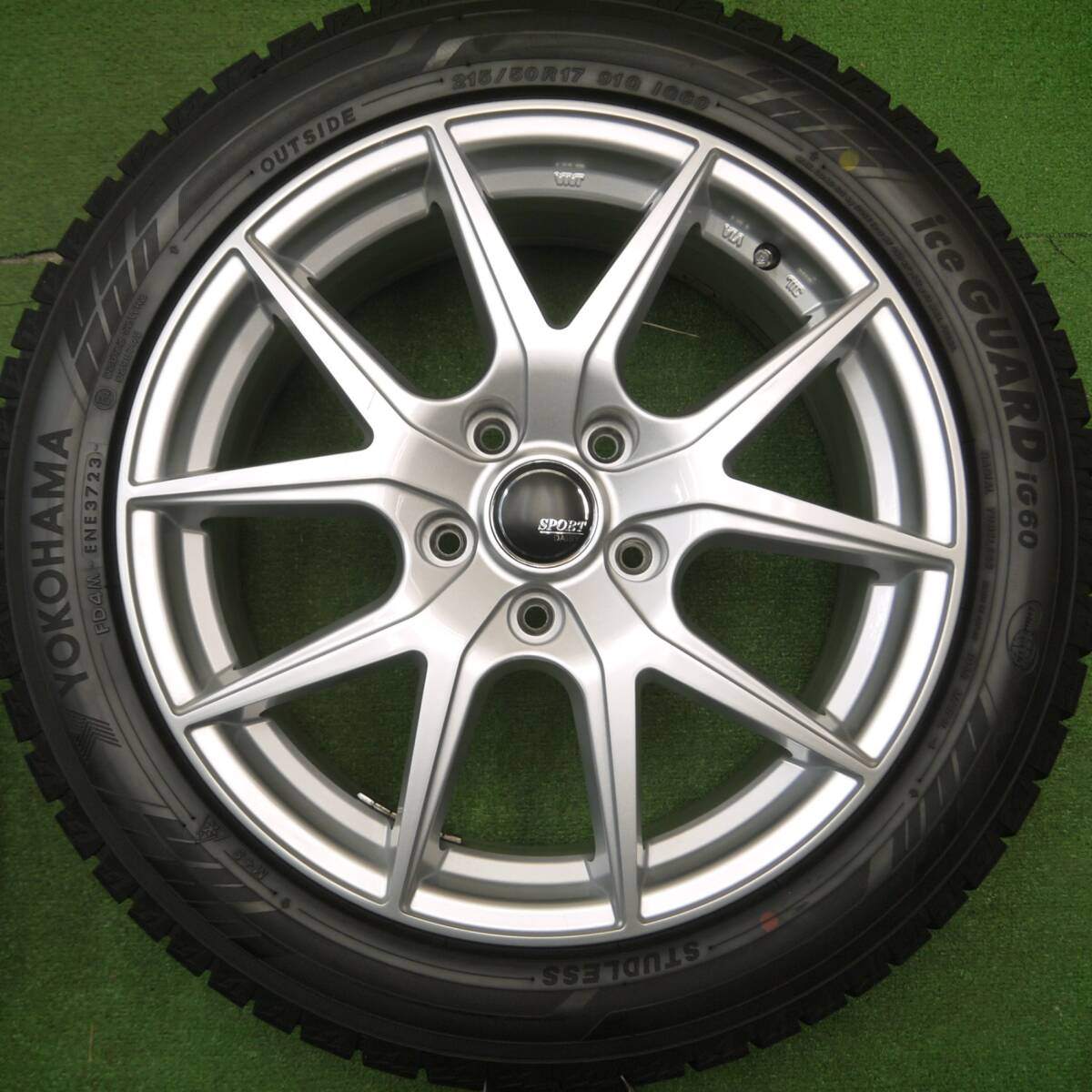 バリ溝！23年！キレイ！9.5分以上★スタッドレス 215/50R17 ヨコハマ アイスガード iG60 SPORT DAISY スポルト デイジー 17インチ PCD114.3/5H★5011412Hス