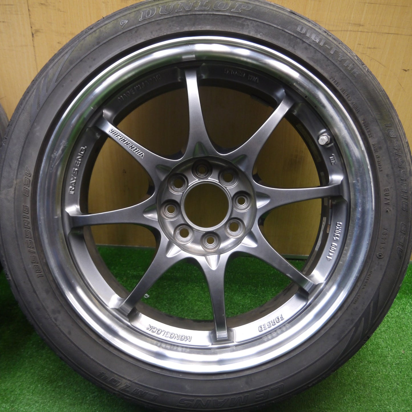 [送料無料] 4本価格★RAYS VR CE28N MONOBLOCK 鍛造 185/55R16 ダンロップ LE MANS LM704 16インチ レイズ モノブロック PCD100/4H★4121611Hノ