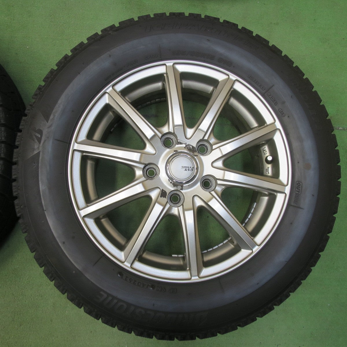 バリ溝！21年！9分★スタッドレス 195/65R15 ブリヂストン アイスパートナー2 SIBILLA NEXT GS-5 シビラ 15インチ PCD114.3/5H★5111404イス