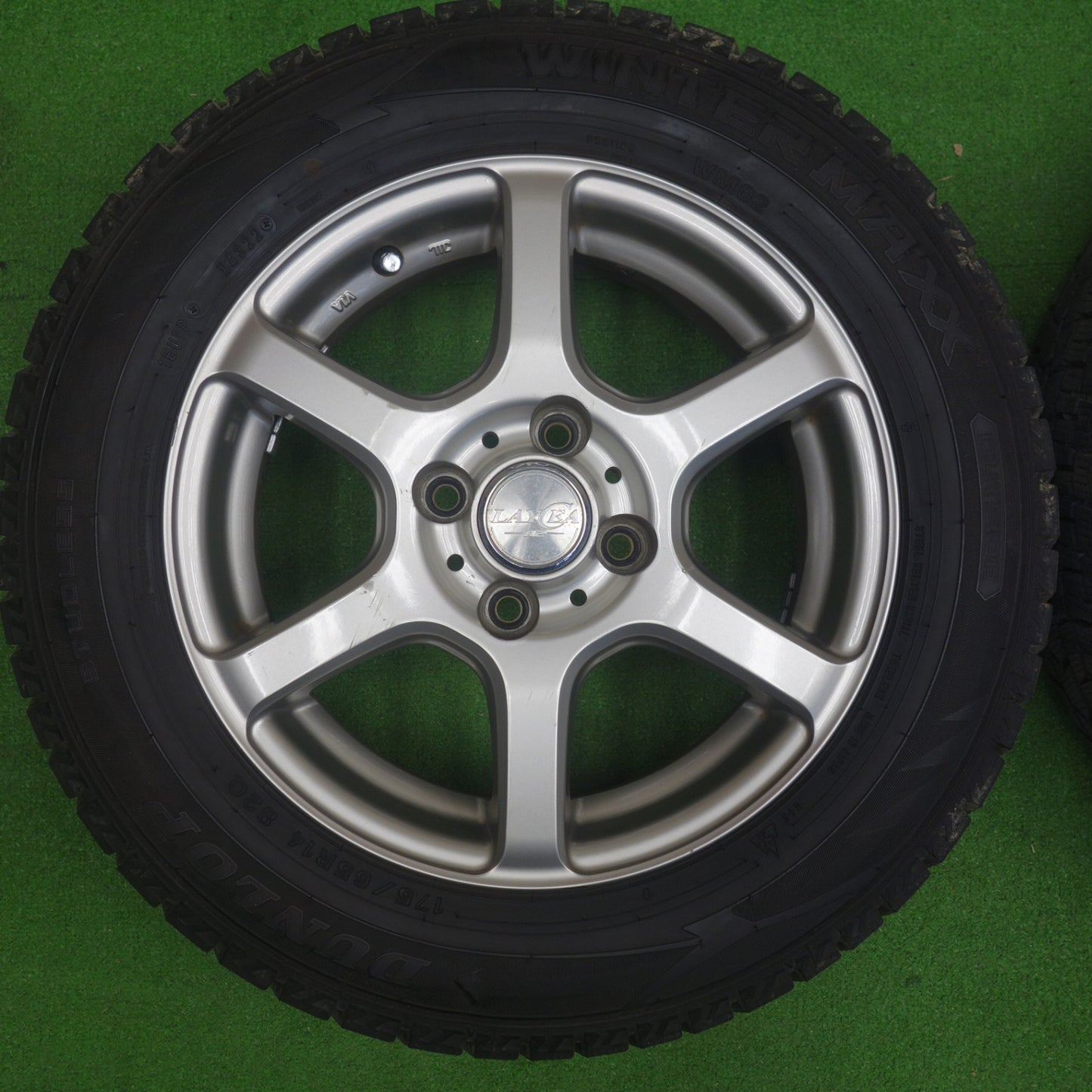 バリ溝！22年！9.5分★スタッドレス 175/65R14 ダンロップ ウインターマックス WM02 LAYCEA 02 レイシア 14インチ PCD100/4H★6040902KTス