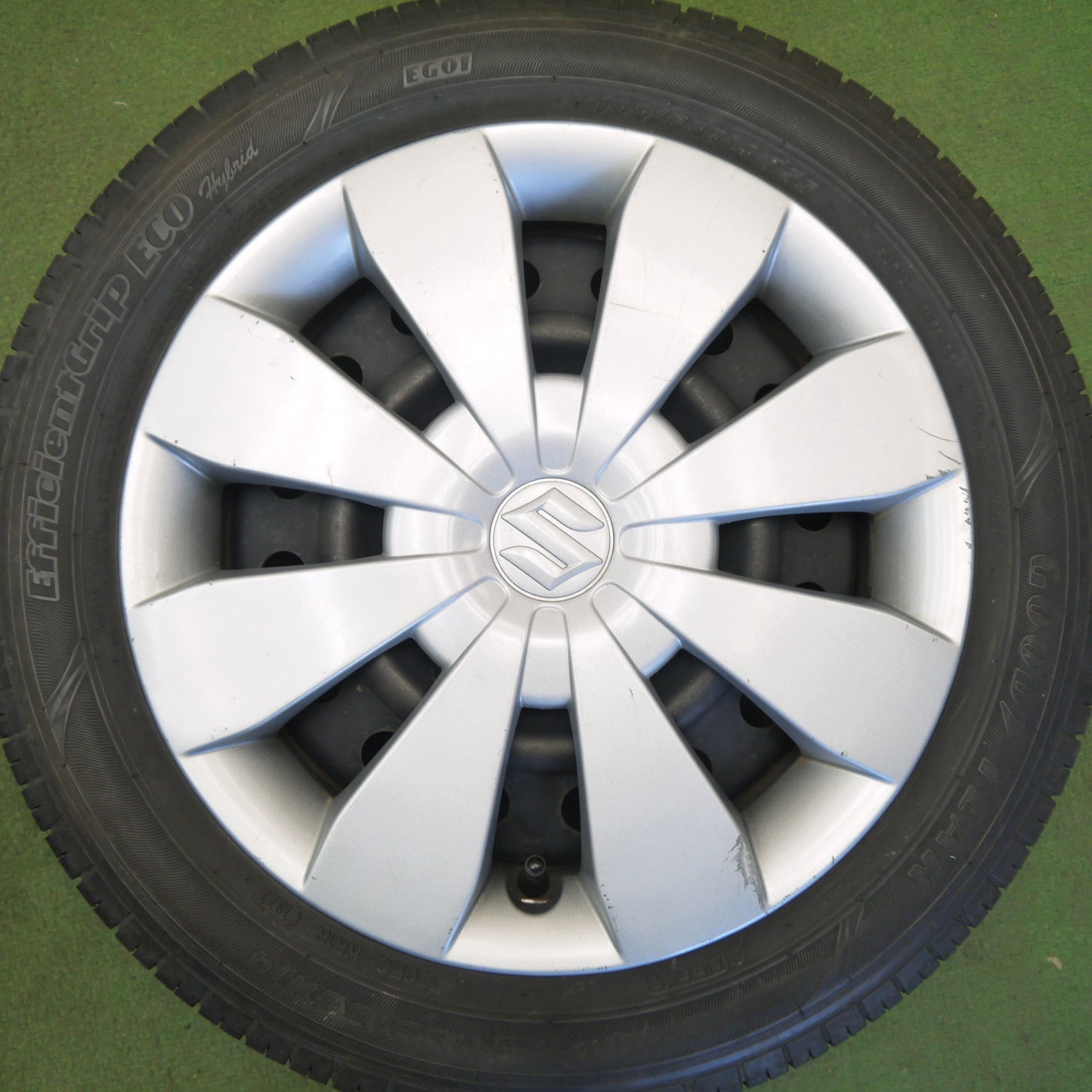 4本価格！22年★スズキ ワゴンR 純正 スチール 155/65R14 グッドイヤー EfficientGrip ECO hybrid EG01 14インチ PCD100/4H★6051808Hノ