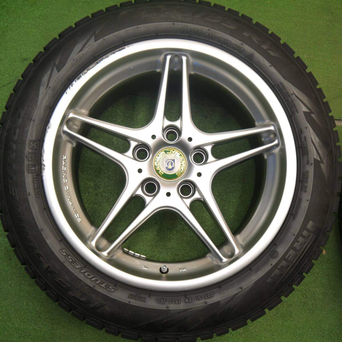 キレイ★BMW 等 RACING DYNAMICS RD3 225/55R17 スタッドレス ピレリ アイスアシンメトリコ レーシングダイナミックス 17インチ PCD120/5H★5031705Hス