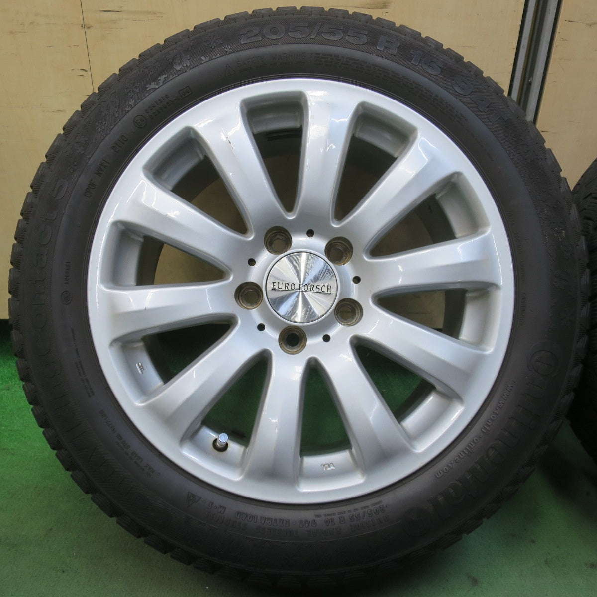 4本価格◎ベンツ 等 EURO FORSCH 205/55R16 スタッドレス コンチネンタル コンチバイキング コンタクト5 ユーロフォルシュ 16インチ PCD112/5H◎6080707イス