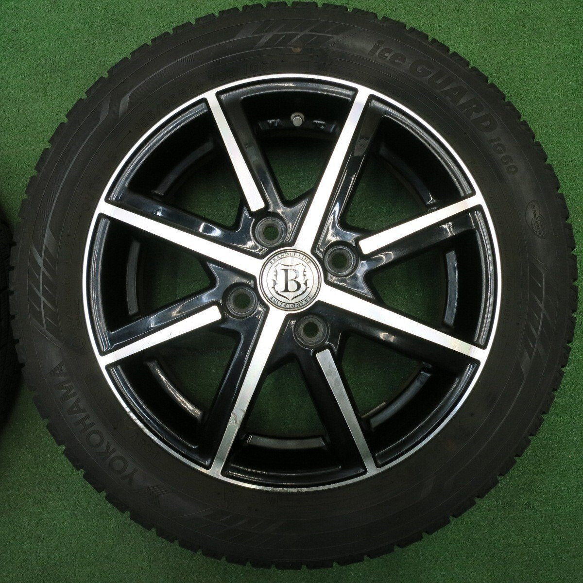 バリ溝！8.5分★スタッドレス 155/65R14 ヨコハマ アイスガード iG60 BRANDLE-LINE ブランドルライン 14インチ PCD100/4H★5031602NJス