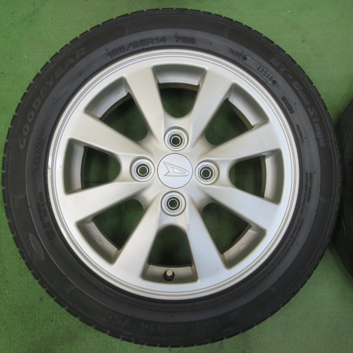 4本価格★ダイハツ ムーヴ タント 等 純正 155/65R14 グッドイヤー GT-Eco Stage 14インチ PCD100/4H★5091103イノ