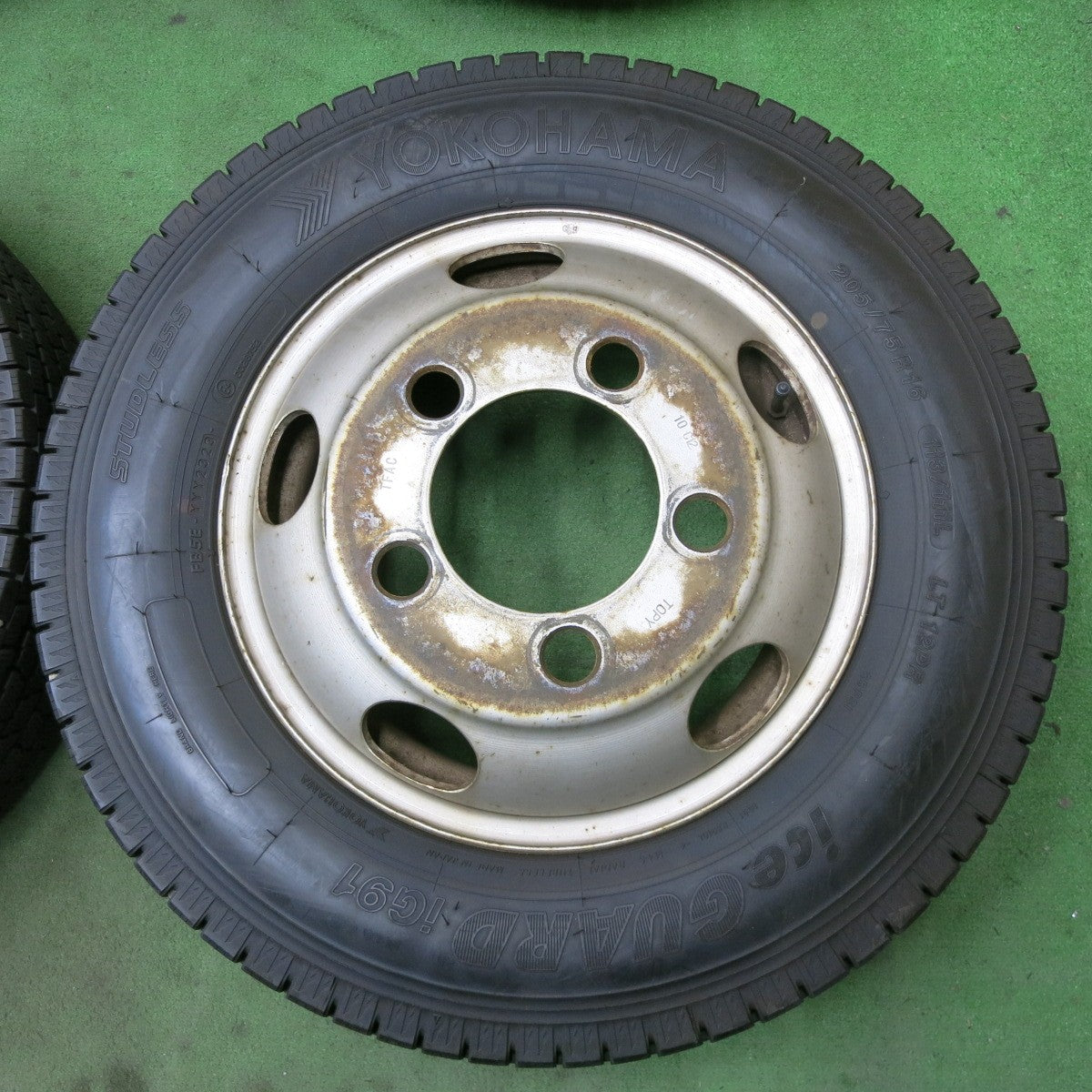 6本価格！23年★トラック タイヤ 205/75R16 113/111L 12PR スタッドレス ヨコハマ アイスガード iG91 TOPY スチール ホイール 16インチ PCD203.2/5H★6012302ナス