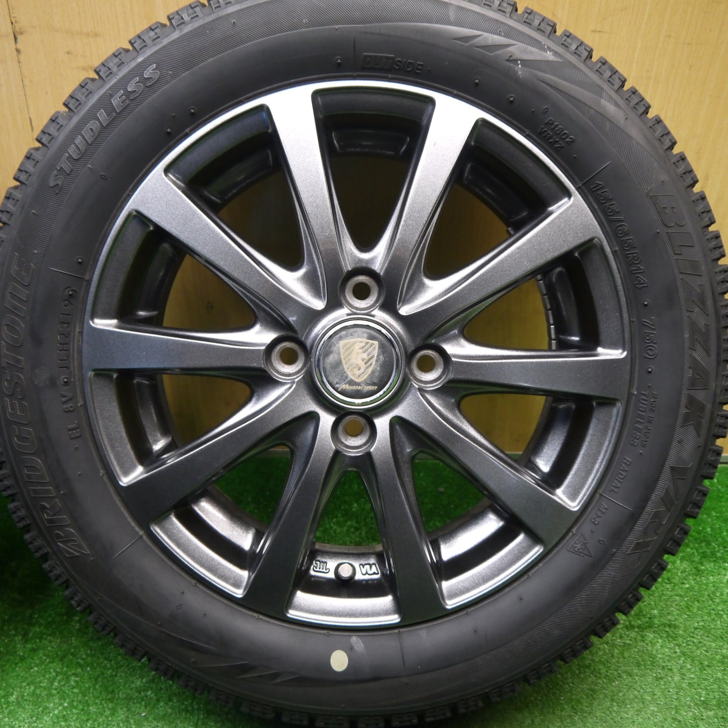 キレイ★スタッドレス 155/65R14 ブリヂストン ブリザック VRX MANARAY SPORT マナレイ スポーツ 14インチ PCD100/4H★5111710Hス