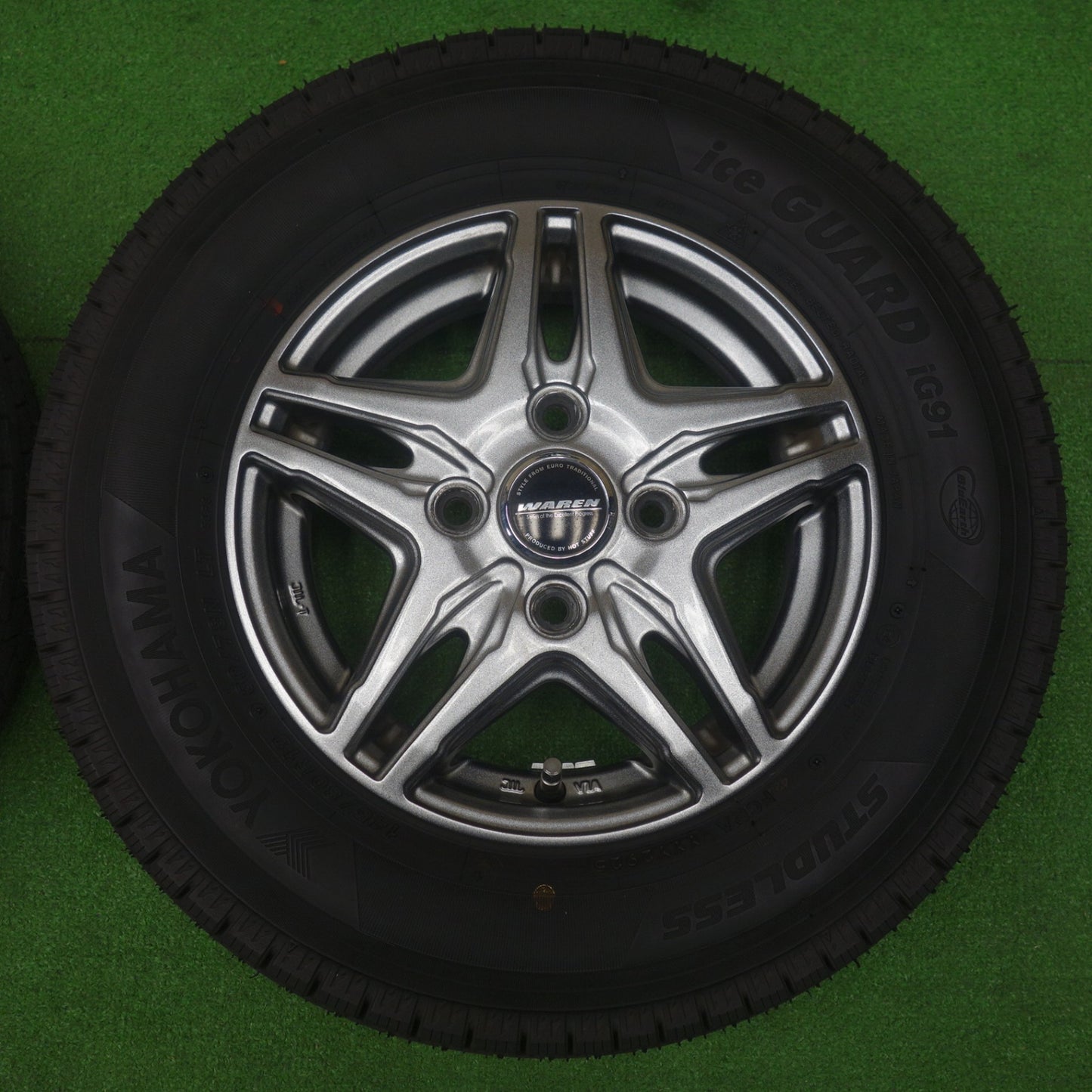 バリ溝！25年！キレイ！9.5分★スタッドレス 145/80R12 80/78N ヨコハマ アイスガード iG91 WAREN ヴァーレン 12インチ PCD100/4H★6032703KTス