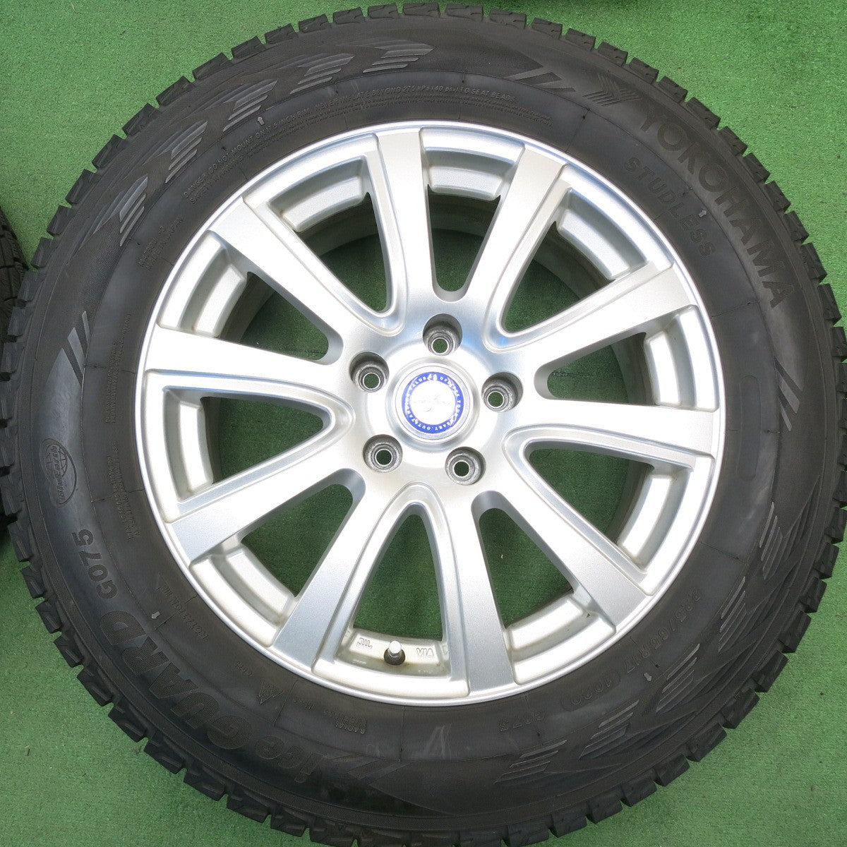 バリ溝！キレイ！9.5分★スタッドレス 225/65R17 ヨコハマ アイスガード G075 JENEIGE 社外 アルミ 17インチ PCD114.3/5H★6040508HAス