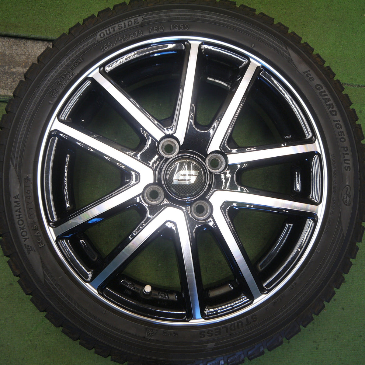 バリ溝！キレイ！9.5分◎スタッドレス 165/55R15 ヨコハマ アイスガード iG50 プラス STRANGER ストレンジャー 15インチ 軽サイズ PCD100/4H◎6090205Hス