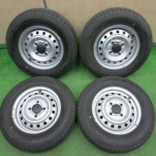 [送料無料] バリ溝！23年！キレイ！8.5分★スズキ キャリイ エブリイ 等 純正 スチール 145/80R12 80/78N ヨコハマ BluEarth-Van RY55 12インチ PCD100/4H★5011208HAノ