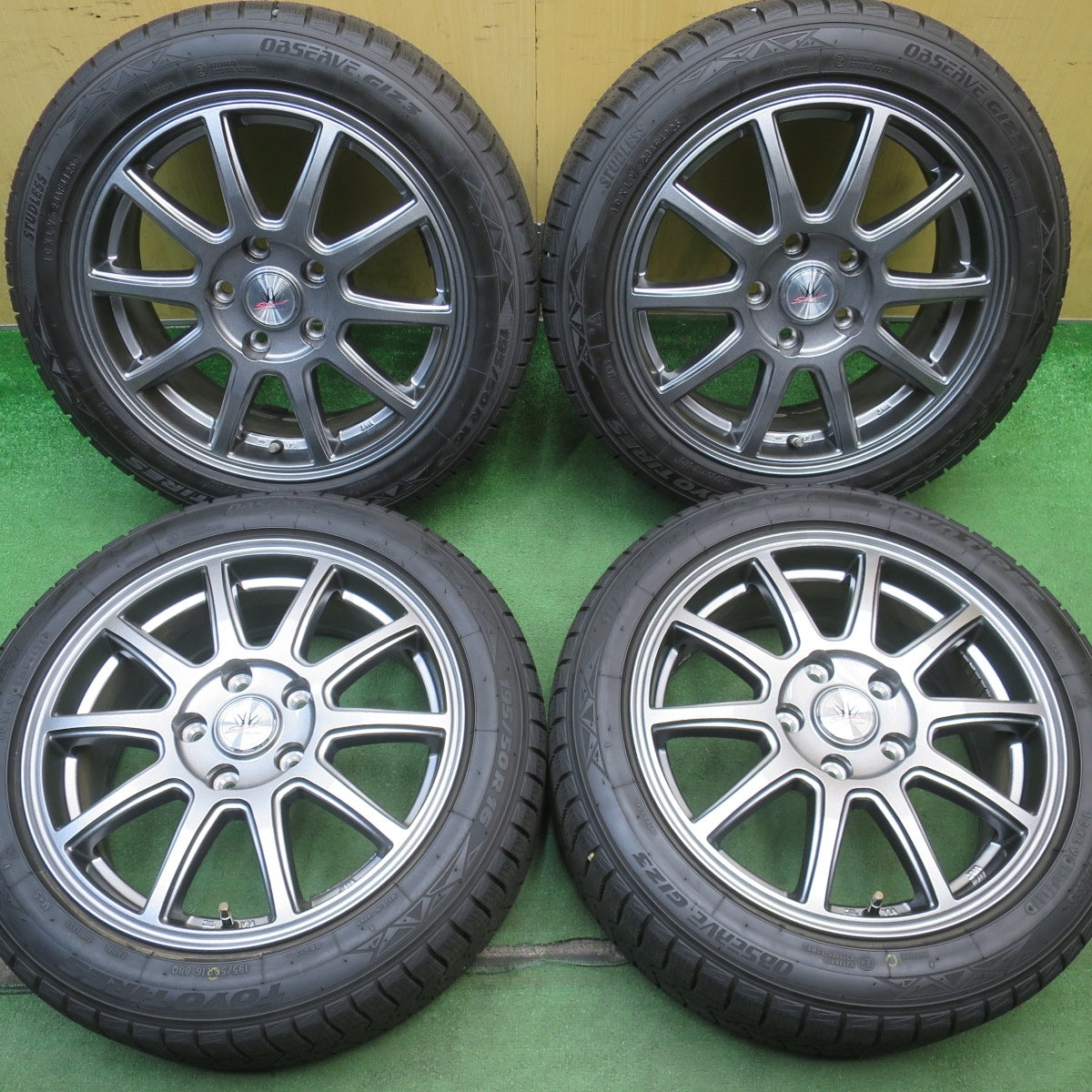 ほぼ未使用！25年！キレイ◎LOXARNY SPORT 195/50R16 スタッドレス トーヨー オブザーブ GIZ3 ロクサーニ スポーツ 16インチ PCD114.3/5H◎6072102NJス