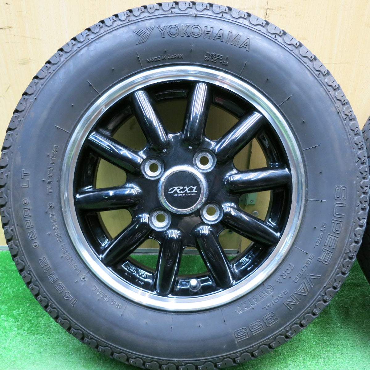 4本価格！22年★ALGERNON Fenice RX1 145R12 6PR ヨコハマ SUPER VAN 355 アルジェノン フェニーチェ 12インチ PCD100/4H★5053006HAノ