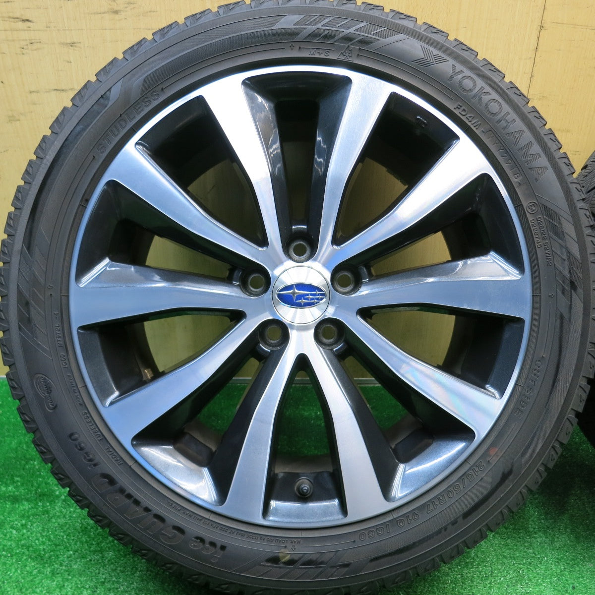 バリ溝！キレイ！8.5分★スバル エクシーガ クロスオーバー7 純正 215/50R17 スタッドレス ヨコハマ アイスガード iG60 17インチ PCD100/5H★5102305HAス