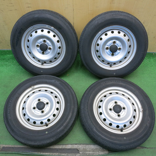 4本価格！22年◎ダイハツ ハイゼット 純正 スチール 145/80R13 ブリヂストン ネクストリー エコピア 13インチ PCD100/4H◎6082708HAノ
