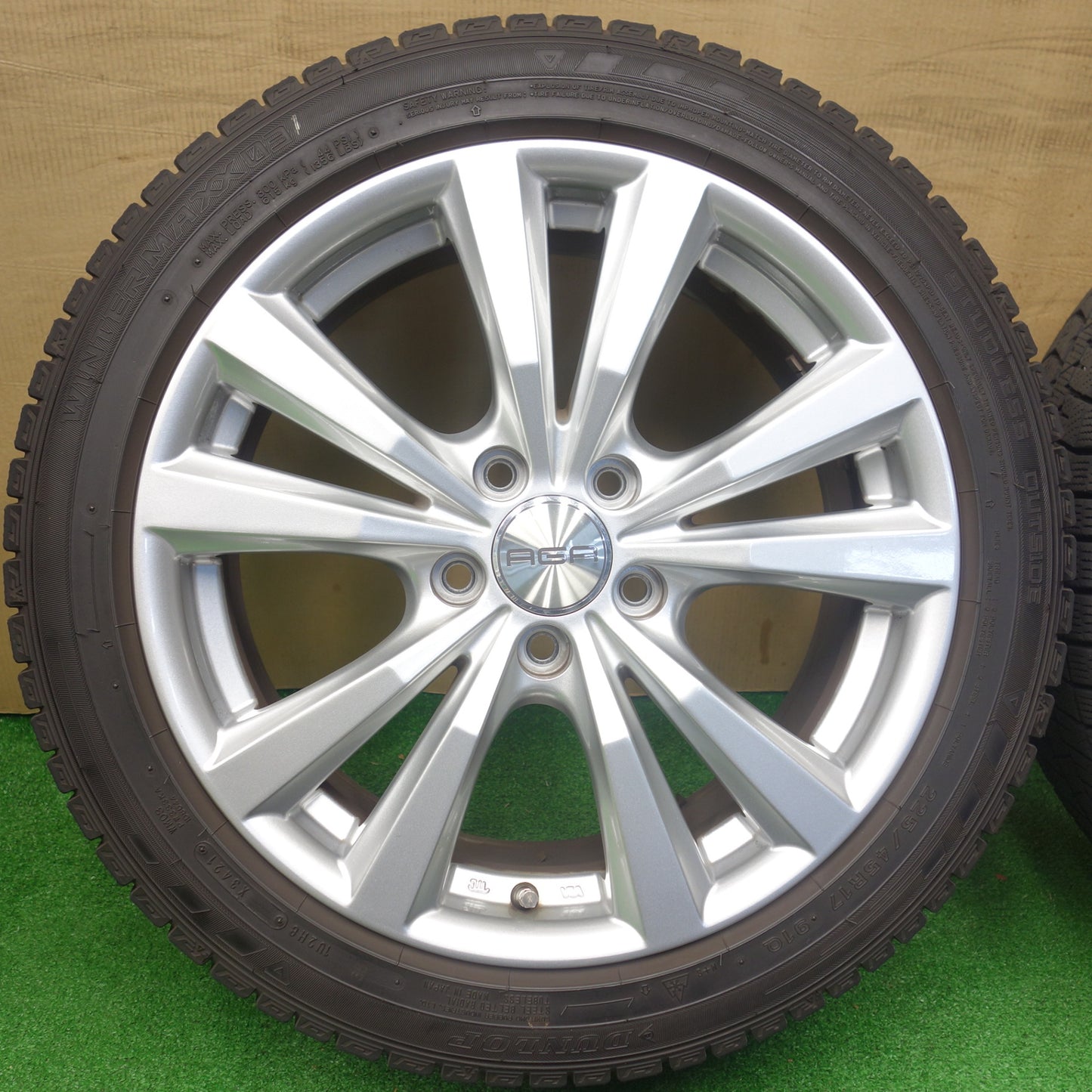 バリ溝！キレイ！9.5分★アウディ 等 AGA Dorf 225/45R17 スタッドレス ダンロップ ウインターマックス 03 17インチ ドルフ PCD112/5H★5122004KTス