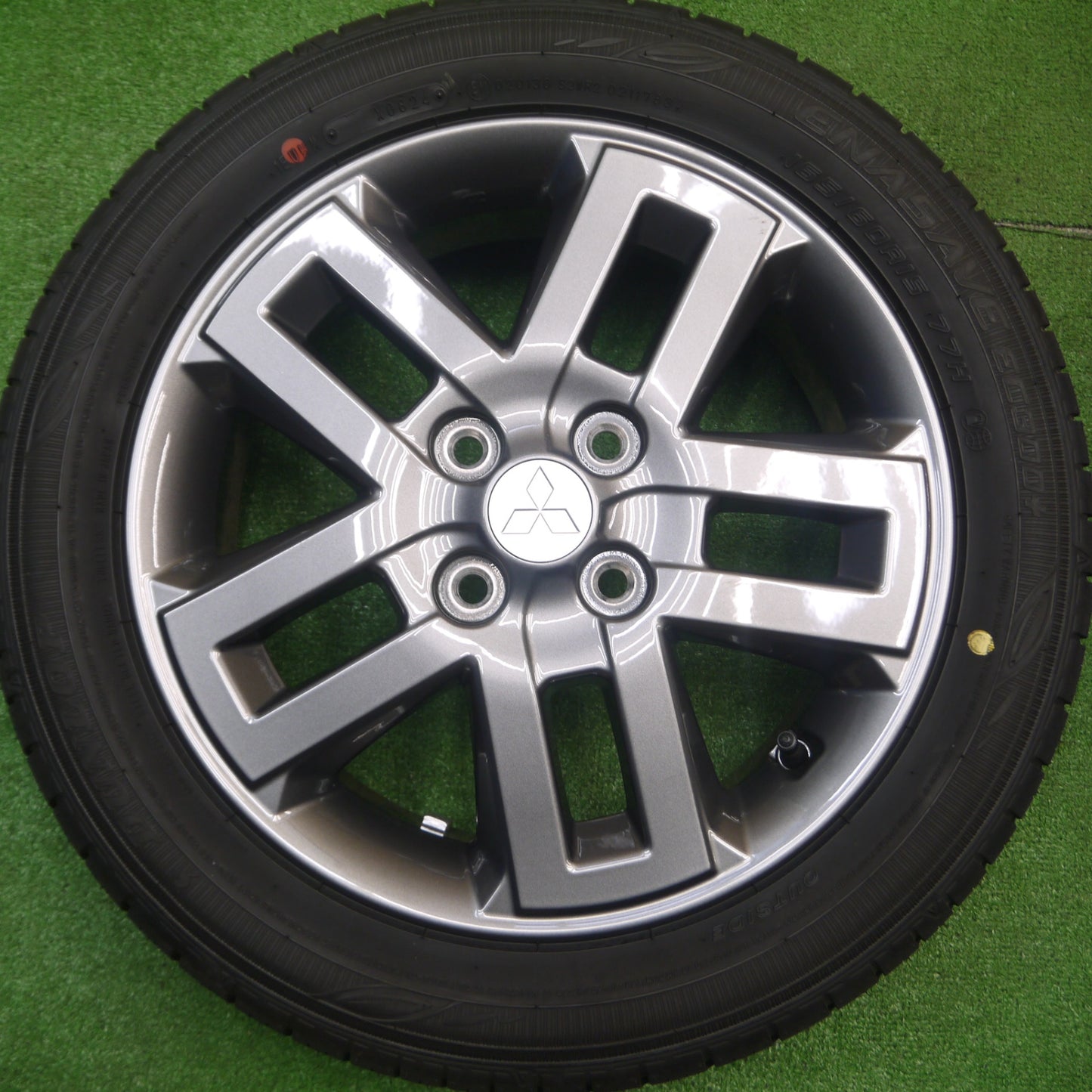 [送料無料] 新車外し！24年★三菱 デリカ ミニ 純正 165/60R15 ダンロップ エナセーブ EC300+ 15インチ PCD100/4H★4112707Hノ