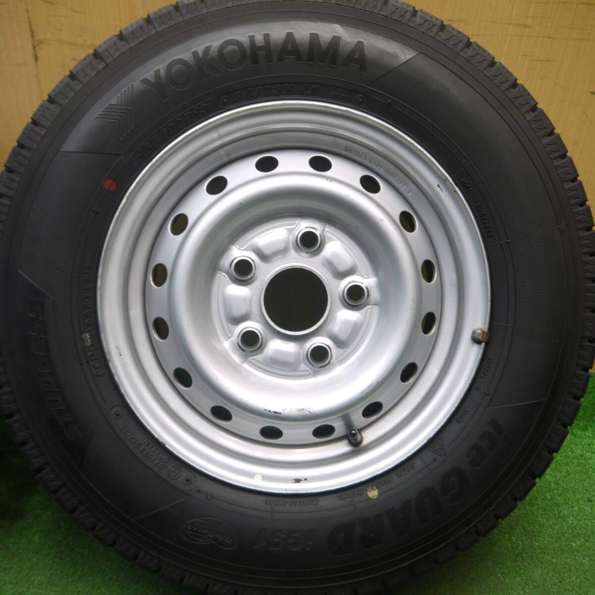 タイヤほぼ未使用！21年★ダイハツ ライトエース タウンエース 等 純正 スチール 165/80R13 94/93N スタッドレス ヨコハマ アイスガード iG91 13インチ PCD114.3/5H★5022512Hス