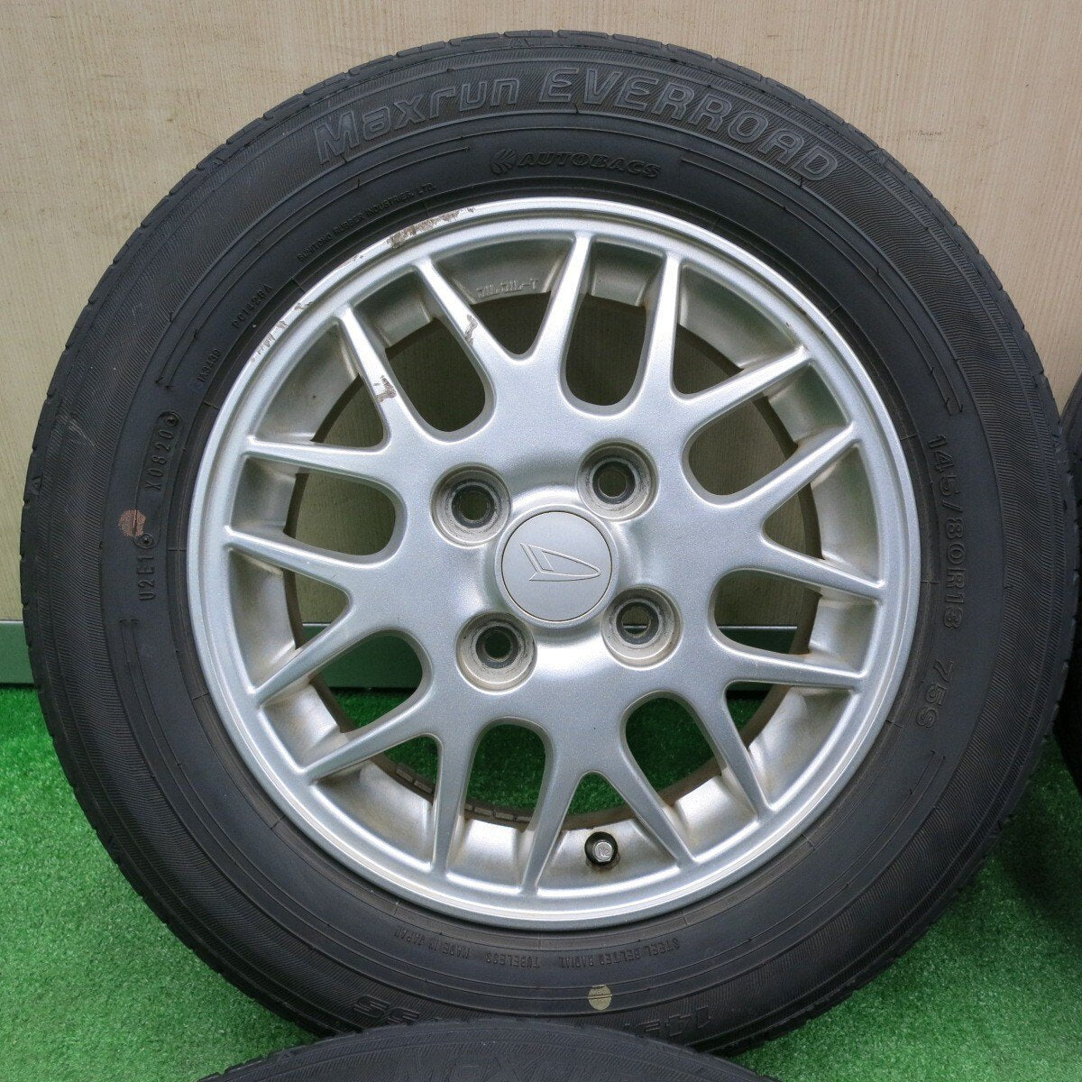 4本価格★ダイハツ アトレー ワゴン 純正 145/80R13 オートバックス Maxrun EVERROAD 13インチ PCD100/4H★4111307TNノ