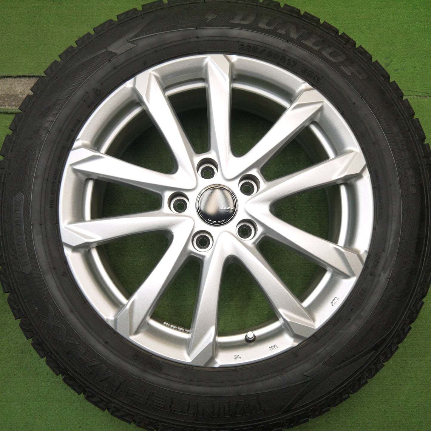 バリ溝！23年！キレイ！9.5分★スタッドレス 225/60R17 ダンロップ ウインターマックス WM02 ZACK JP-325 MONZA ザック 17インチ PCD114.3/5H★5062504Hス
