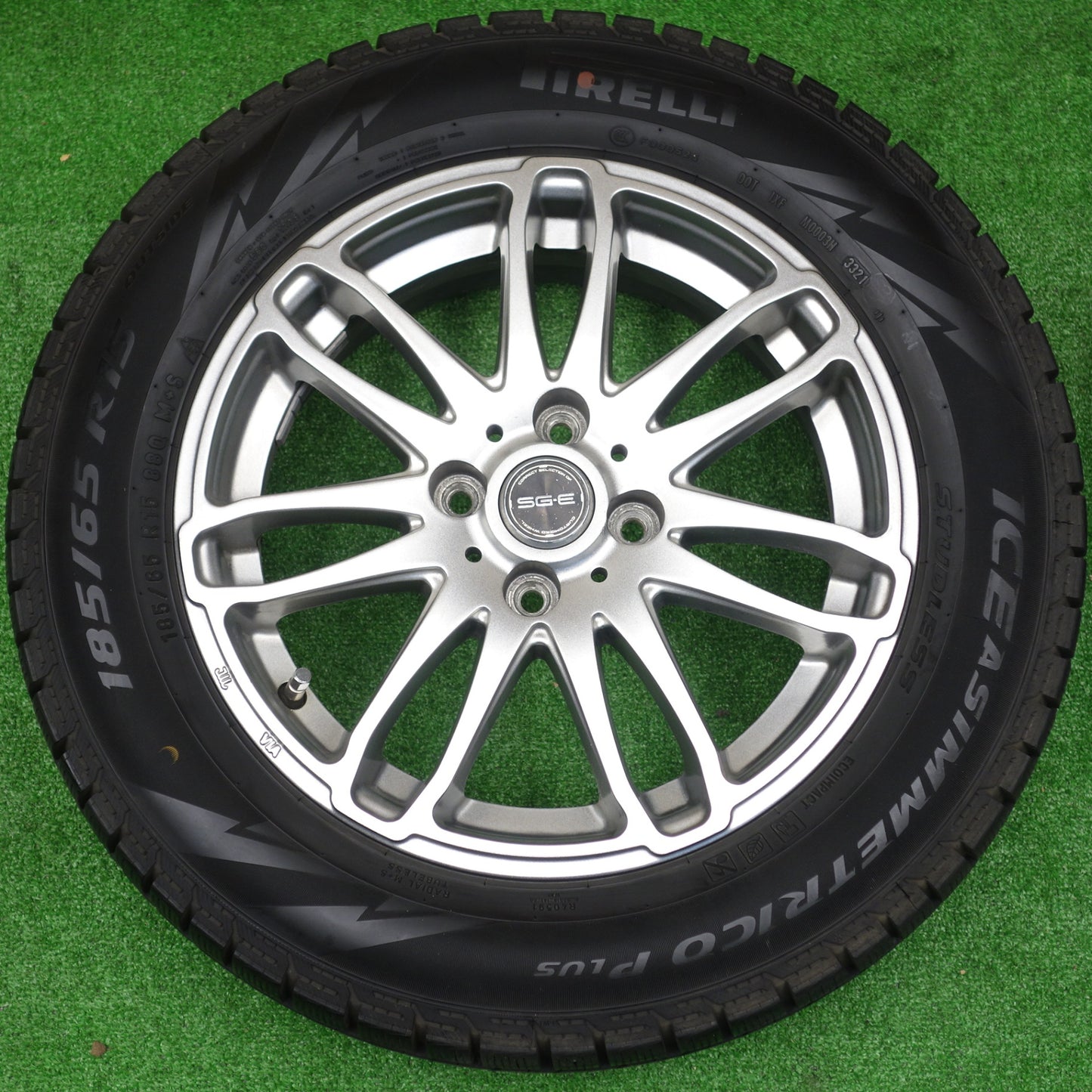 キレイ！21年★スタッドレス 185/65R15 ピレリ アイスアシンメトリコ プラス SG-E 社外 アルミ 15インチ PCD100/4H★5120103KTス