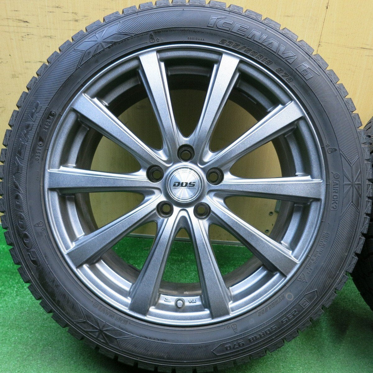4本価格◎スタッドレス 235/50R18 グッドイヤー アイスナビ6 D.O.S. DOS 社外 アルミ 18インチ PCD114.3/5H◎6012205HAス