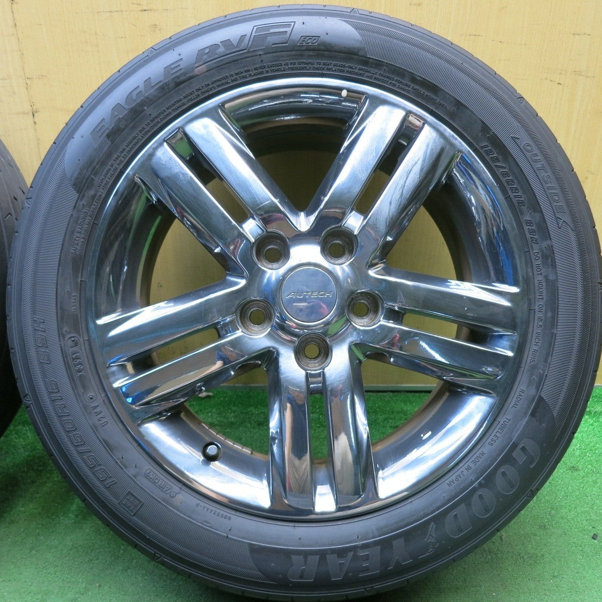4本価格★日産 セレナ ライダー 純正 AUTECH 195/60R16 グッドイヤー イーグル RVF ECO オーテック 16インチ PCD114.3/5H★5091109HAノ