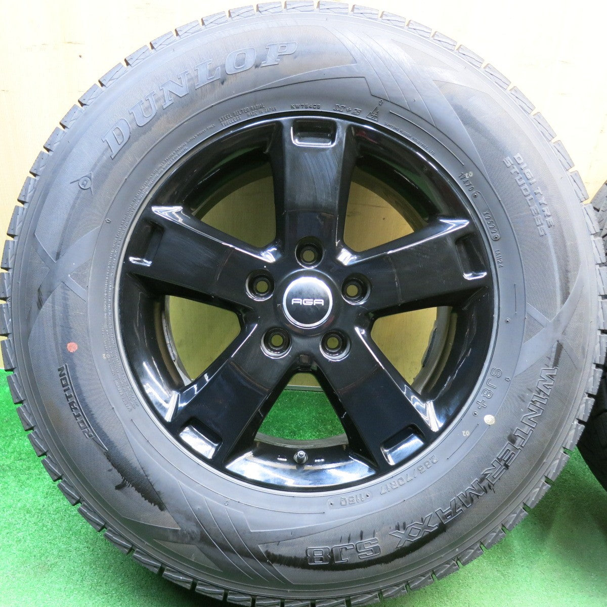 バリ溝！22年！9分★ジープ 等 AGA ESSE2 265/70R17 スタッドレス ダンロップ ウインターマックス SJ8 SJ8+ エッセ2 17インチ PCD127/5H★6042607HAス